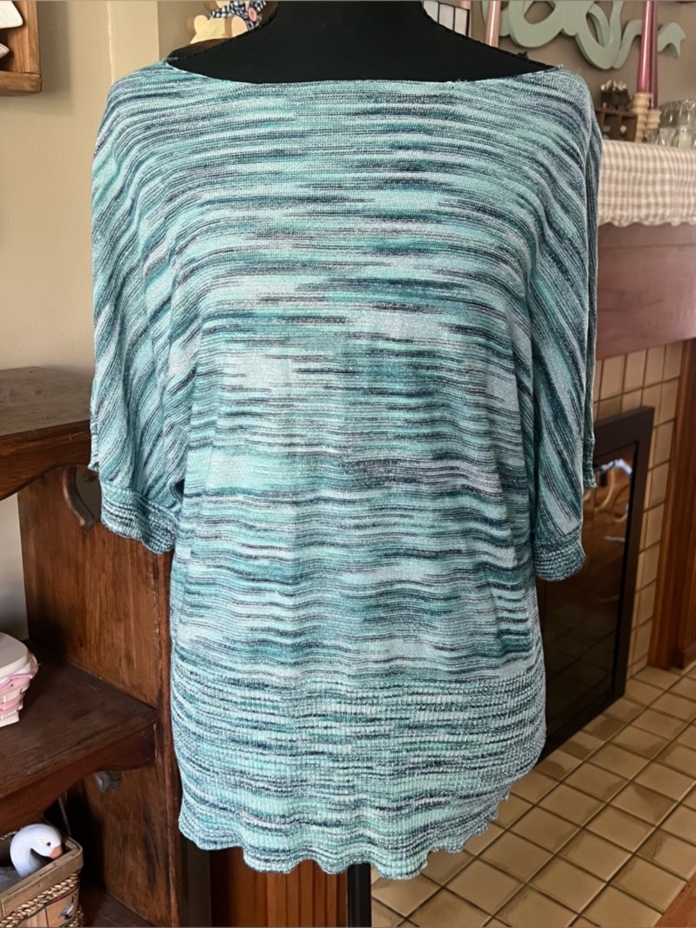 Massini Knit y2k Bat Wing Sleeve Top